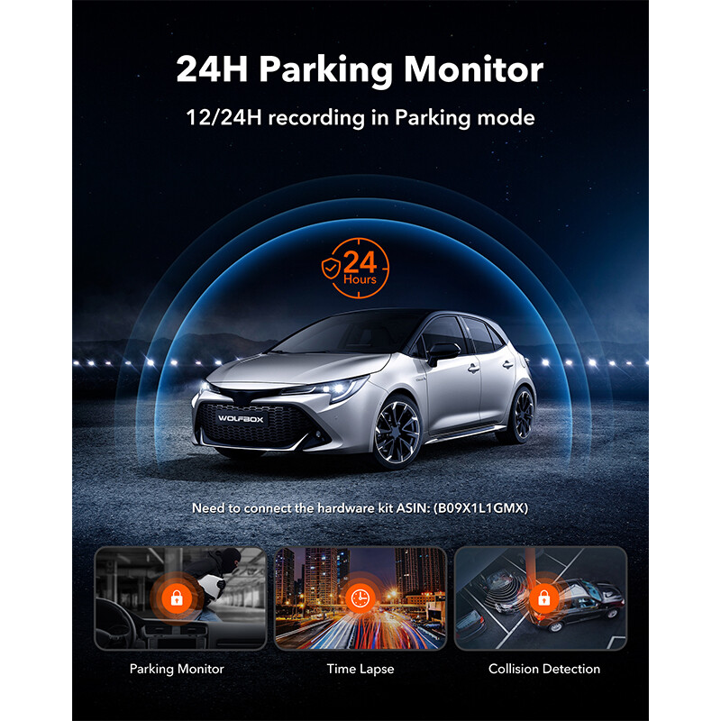 WOLFBOX G930 4K 10" Rear View Mirror Camera, Dash Cam Front and Rear for Car