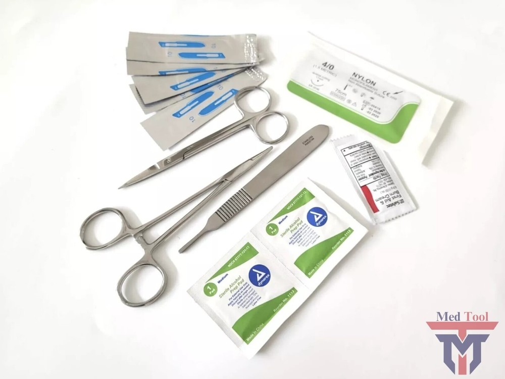 Basic Surgical Suture Kit, First Aid Set, Emergency Kit, Trauma Survival Pack