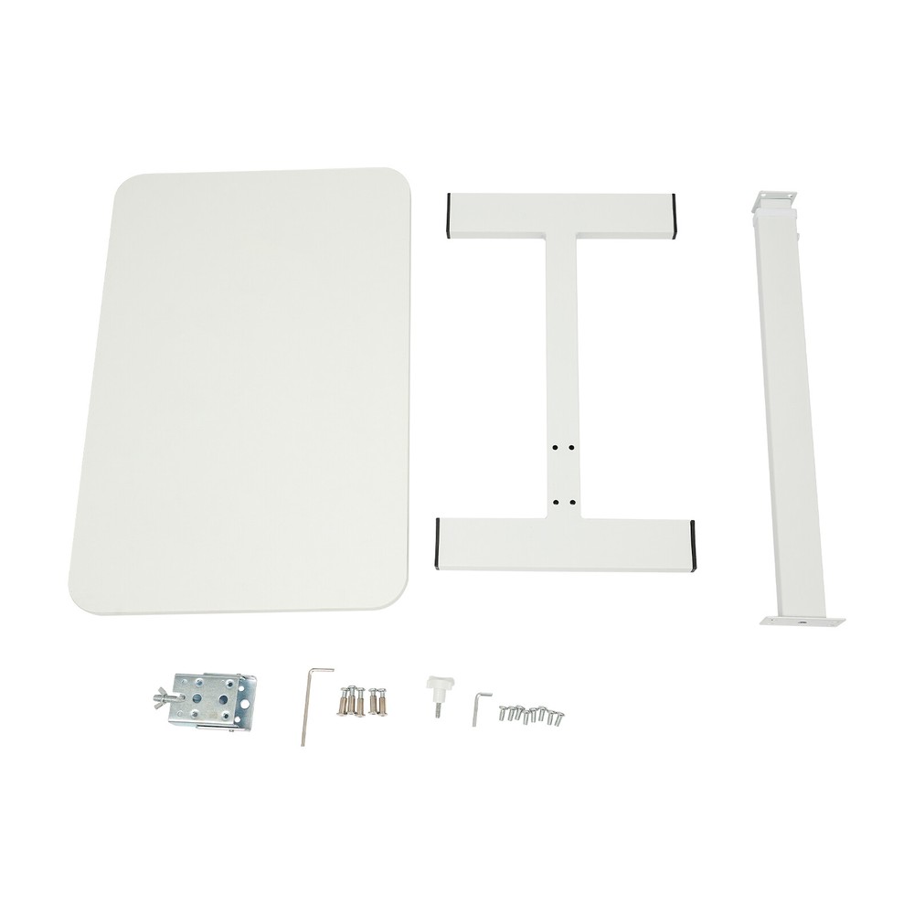 Mobile Rolling Laptop Table Home & Office Table Bedside Desk Adjustable White