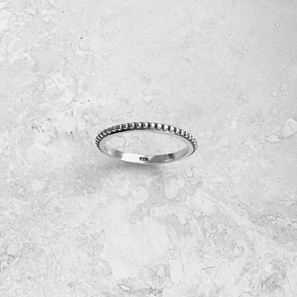 Sterling Silver Bali Design Ring, Stackable Ring, Beads Ring, Silver Ring, Dots