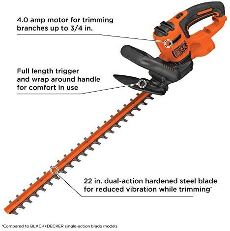 BLACK+DECKER Electric Hedge Trimmer, 22-Inch - BEHT350