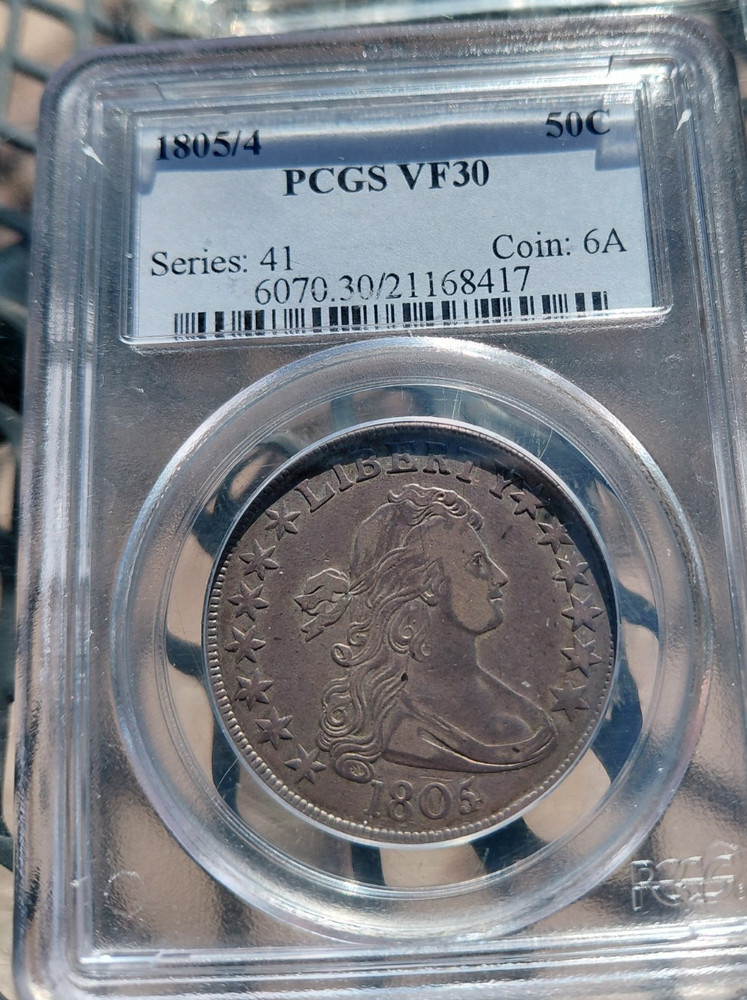 1805/4 Draped Bust Half Dollar PCGS VF30