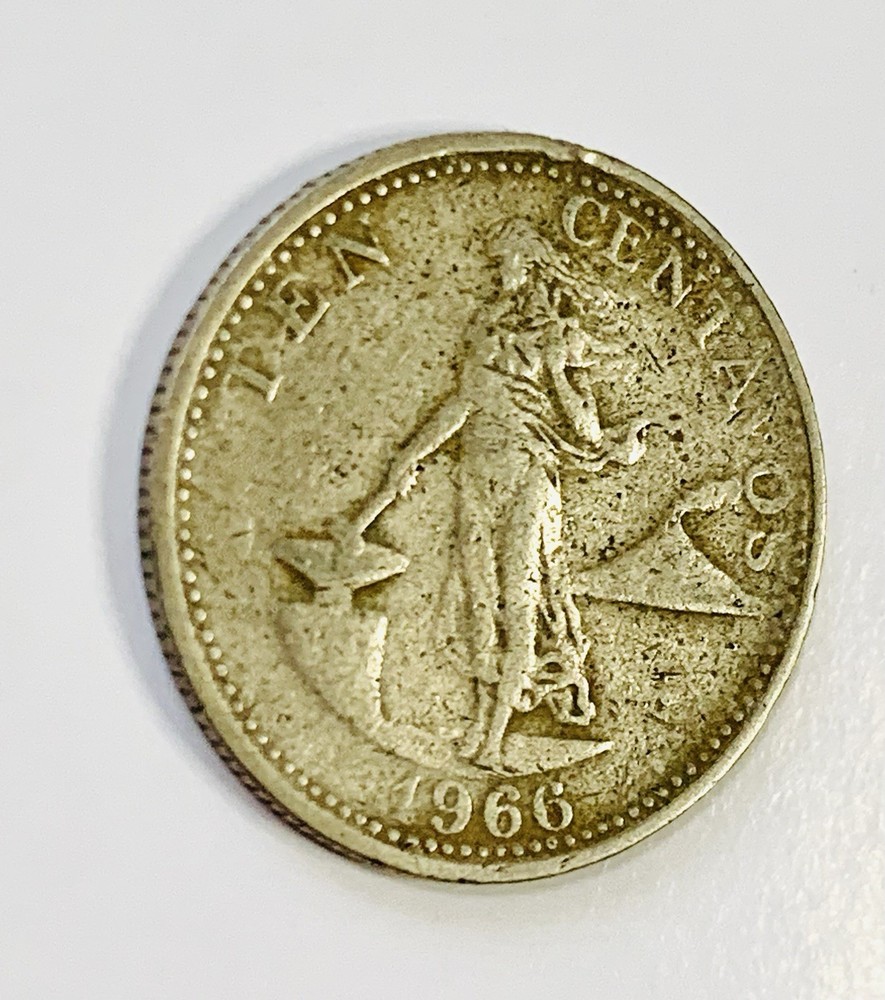 1966 Philippines Ten Centavos Foreign Coin