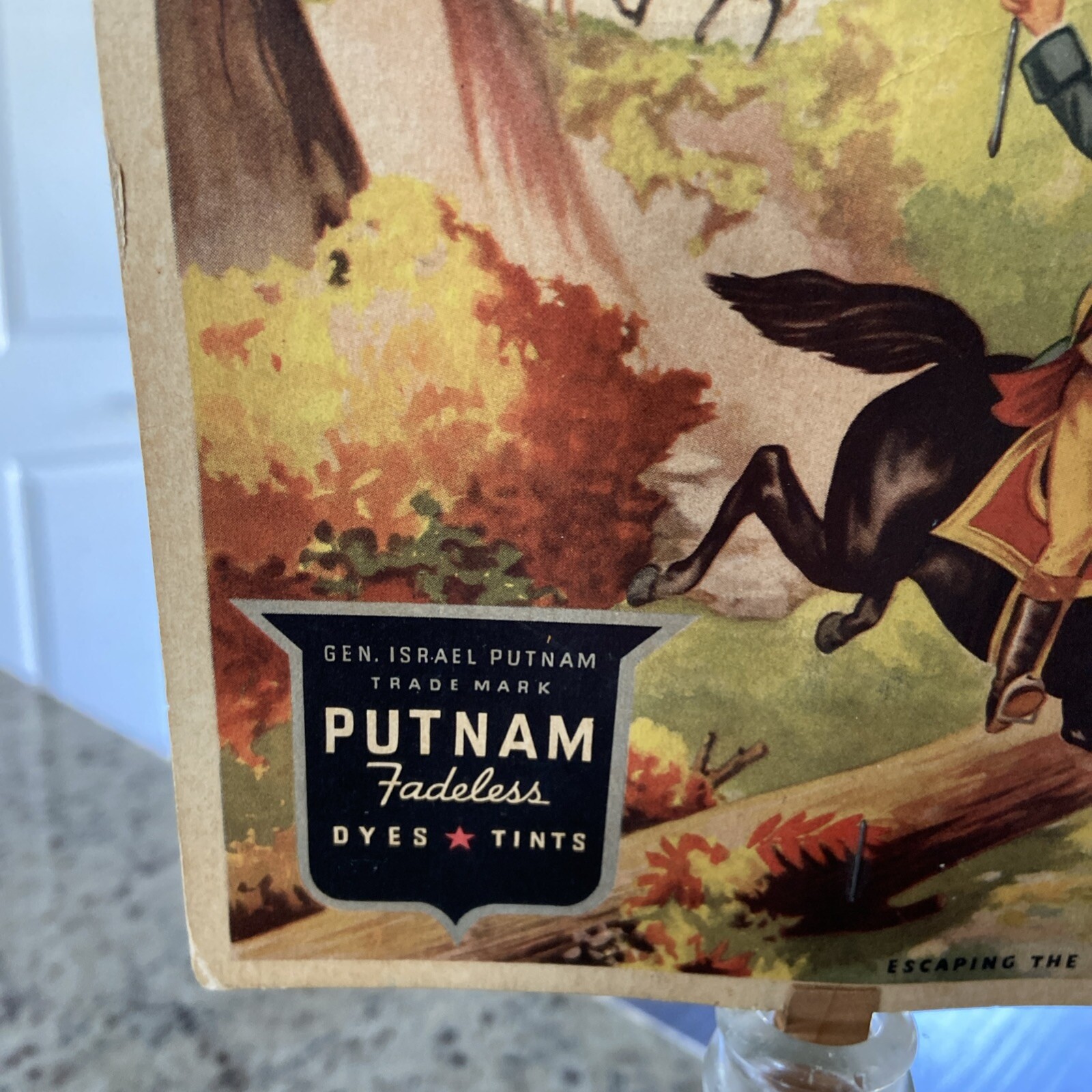 Putnam Dyes antique store fan sign, 1920s Peoples Drug Frederick