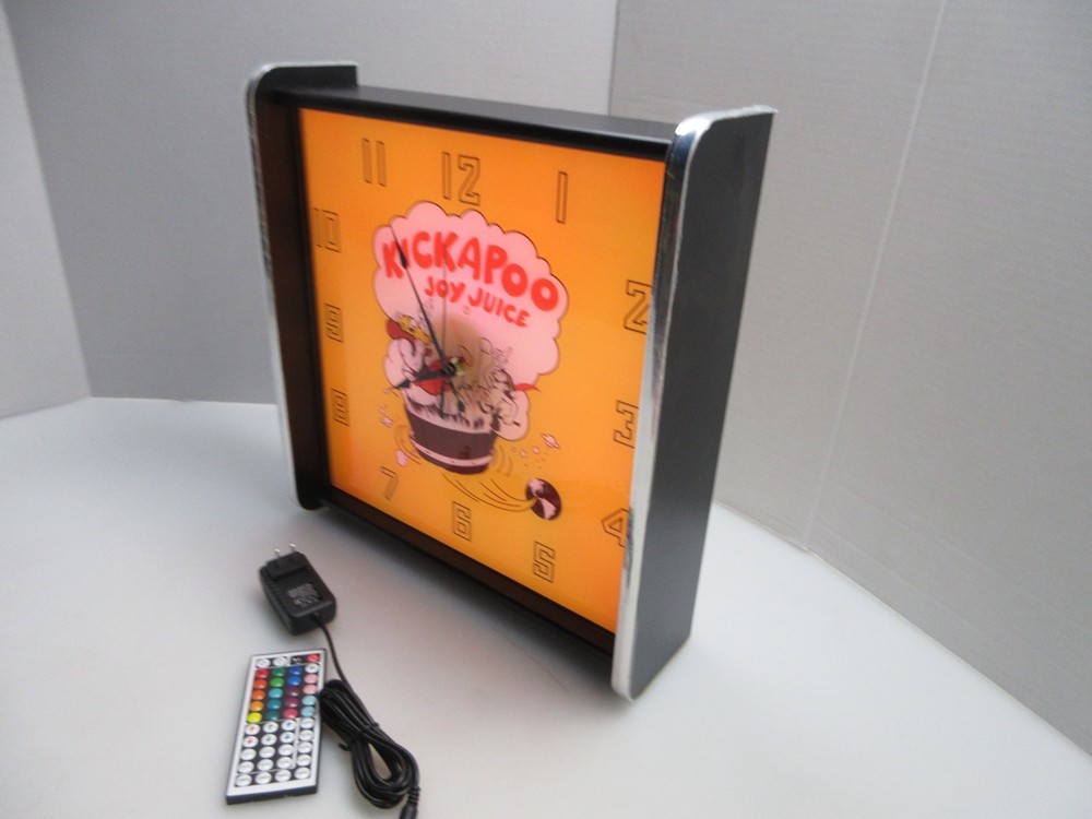 Kickapoo Joy Juice LED light up Advertising wall clock Brand New