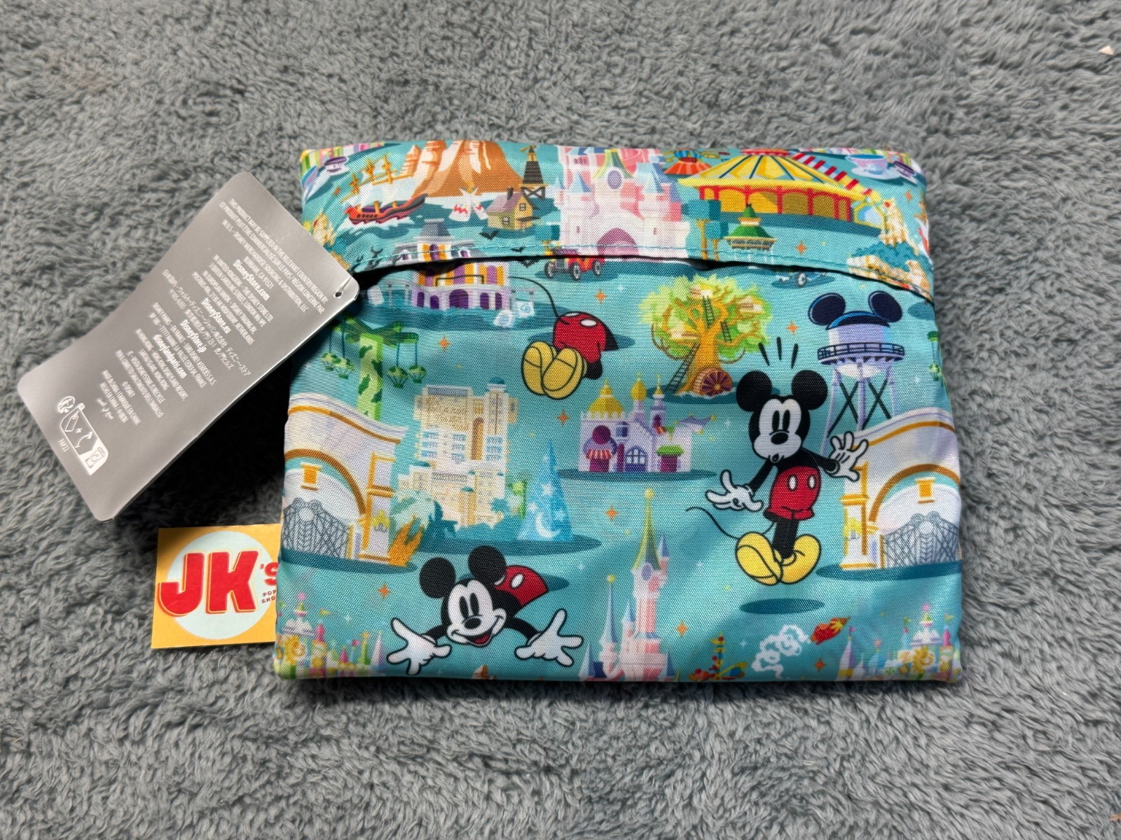 NEW Disneyland Paris Mickey Mouse Bag Tote Disney Green Folding Lightweight