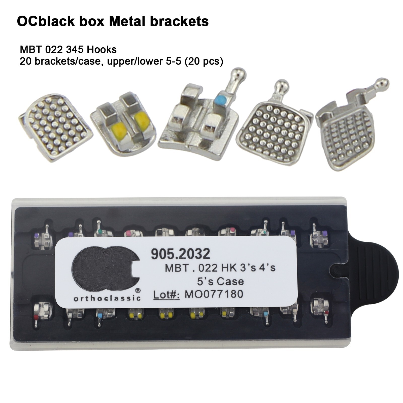 US Dental Orthodontic Metal Brackets MIM Mini Braces Roth MBT 022 018 345 Hooks