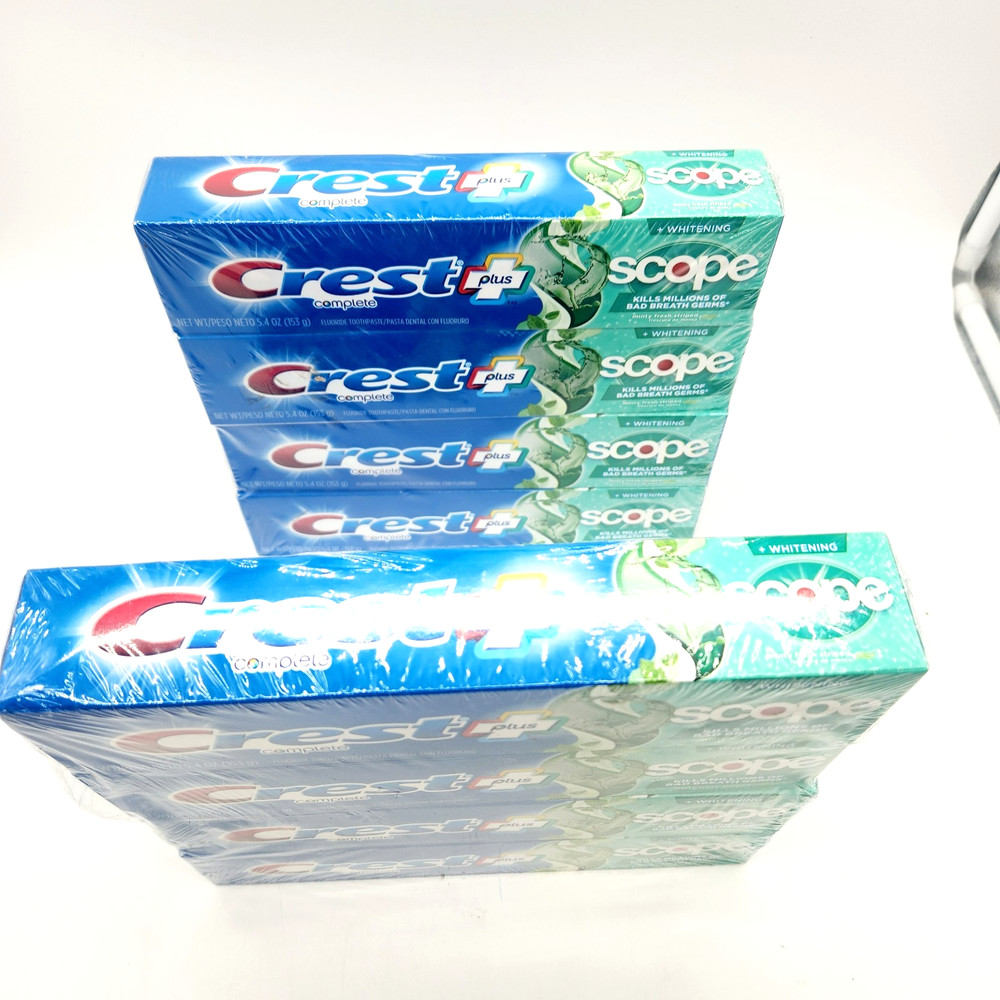 Crest Complete Scope Active Foam Toothpaste 5.4oz 8 Pack Mint Exp 03/26