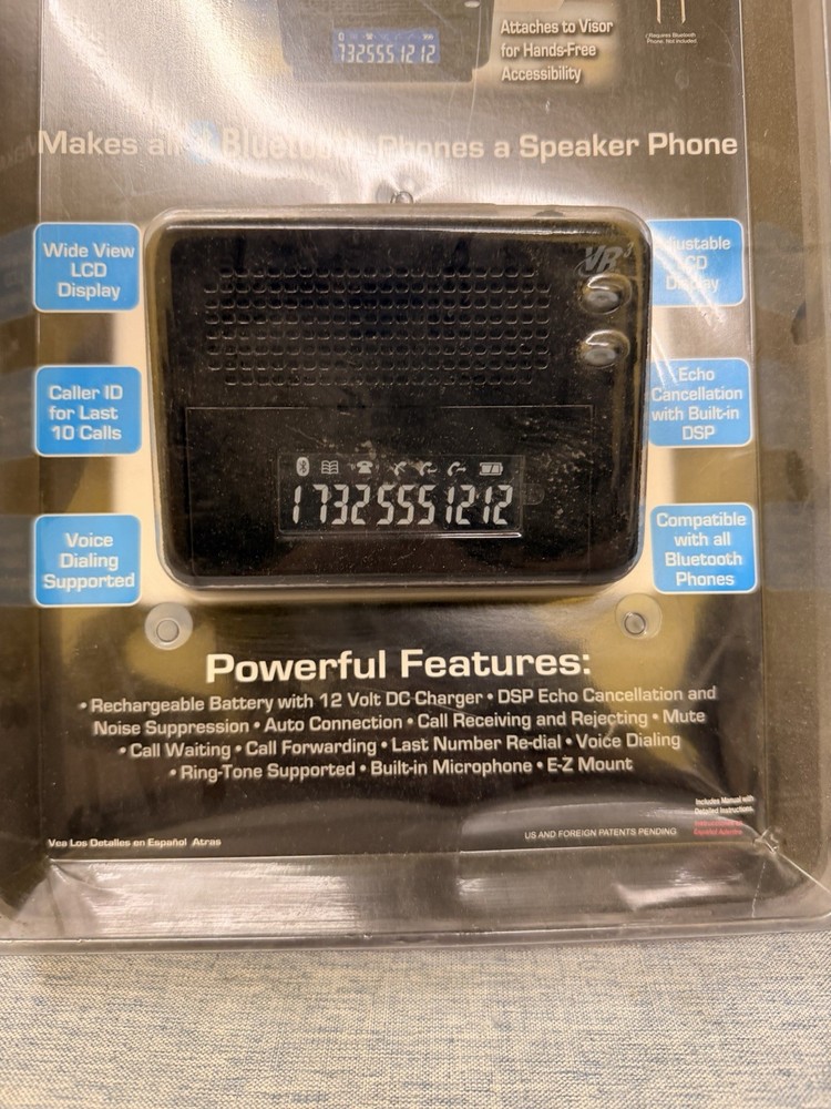 VR3 Virtual Reality Sound Labs Bluetooth VRBT200V Hands-Free Car Kit Wireless