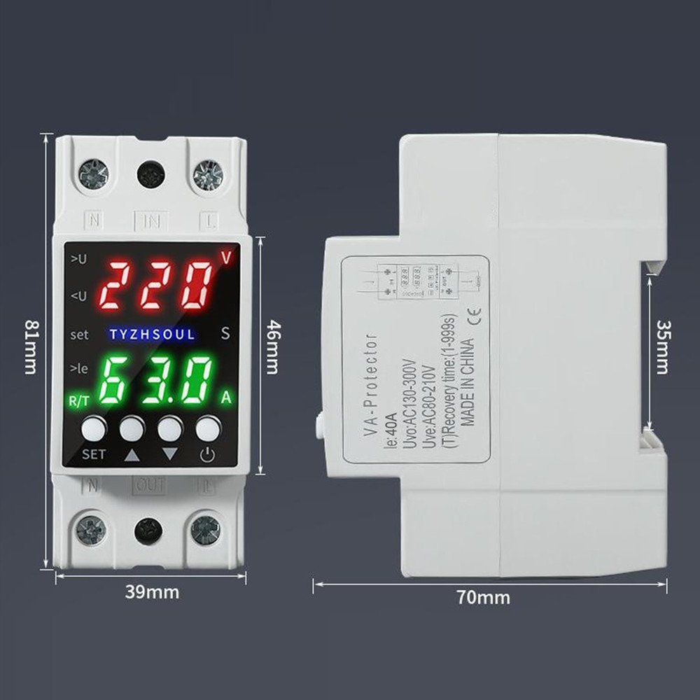 Voltage Protector Smart Device Dual Display LCD Over Under Current Control