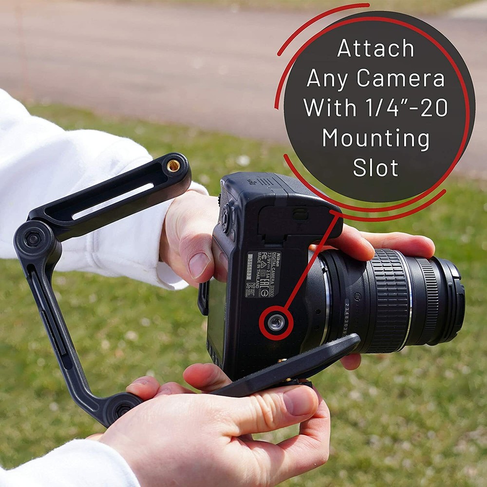 Handheld Camera Stabilizer Grip - Universal U-Shaped Handle Works with DSLR, Mir