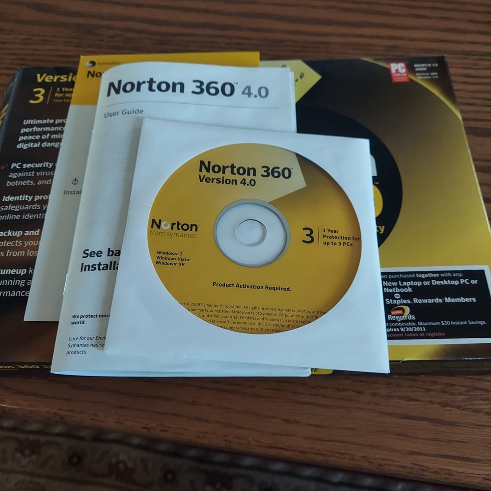 Norton From Symantec Norton 360 Version 4.0 CD Only