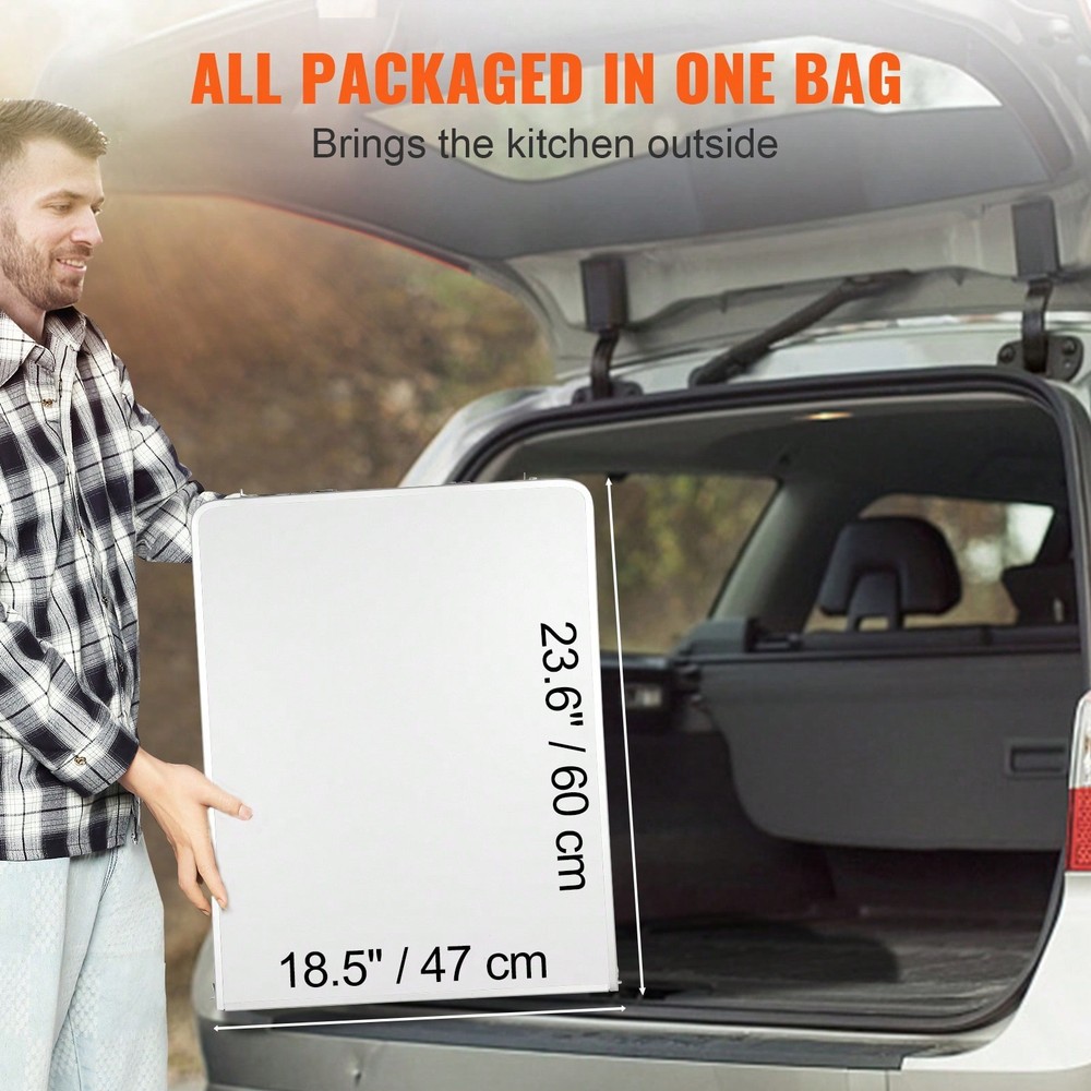 Table, Quick Set-Up Folding Camping Table With A Carrying , 3 Adjustable Heights