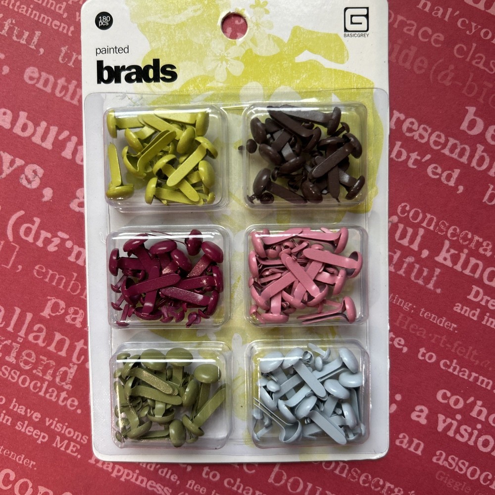 Painted Brads Basicgrey 180 Pcs