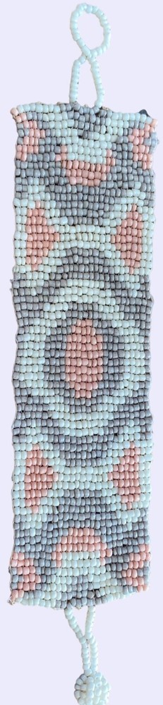 Handcrafted Pastel Beaded Bracelet With Loop & Knot Closure