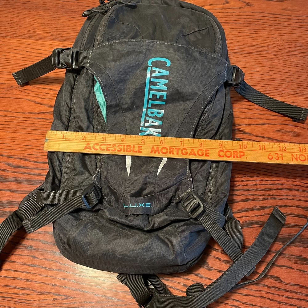 Camelbak L.U.X.E. Hydration Backpack Black Teal Daypack Hiking Cycling