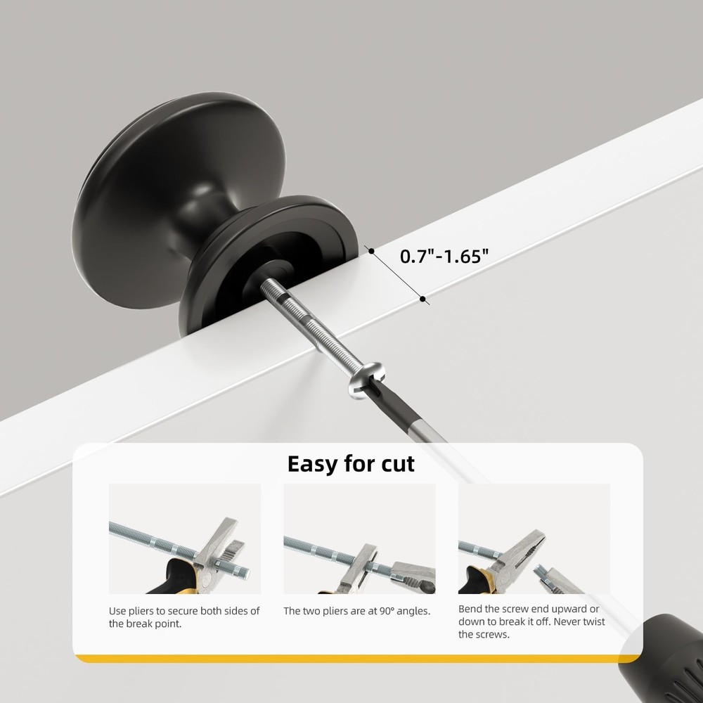 Goldenwarm 25 Pack Cabinet Knobs Black Cabinet Knobs Round Black Drawer Pulls...