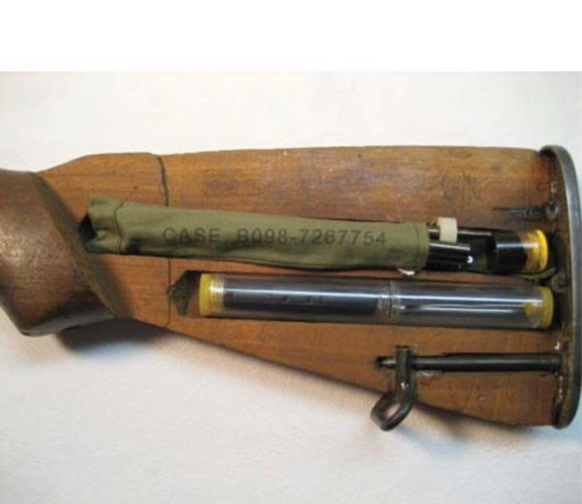 USGI 30 Cal M1 Garand 7.62 Rifle Cleaning Rod Section Pouch Green Canvas 2 Pack