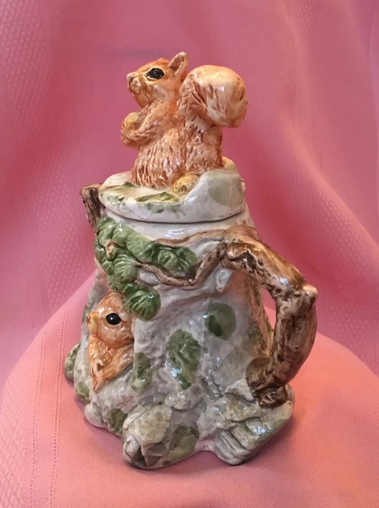 Squirrel Teapot Cook’s Bazaar TWC Ceramic Easter Spring Tree Tea Pot New