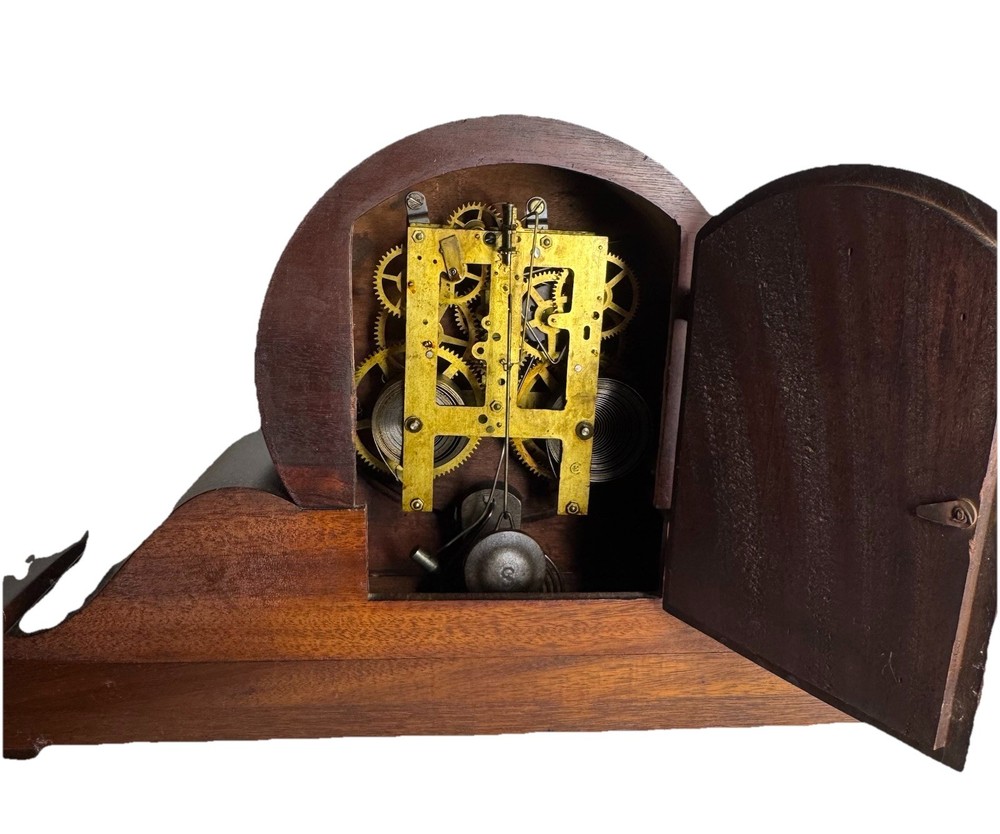 19th Century Sessions Mantle Clock Fully Serviced With Pendulum And Key