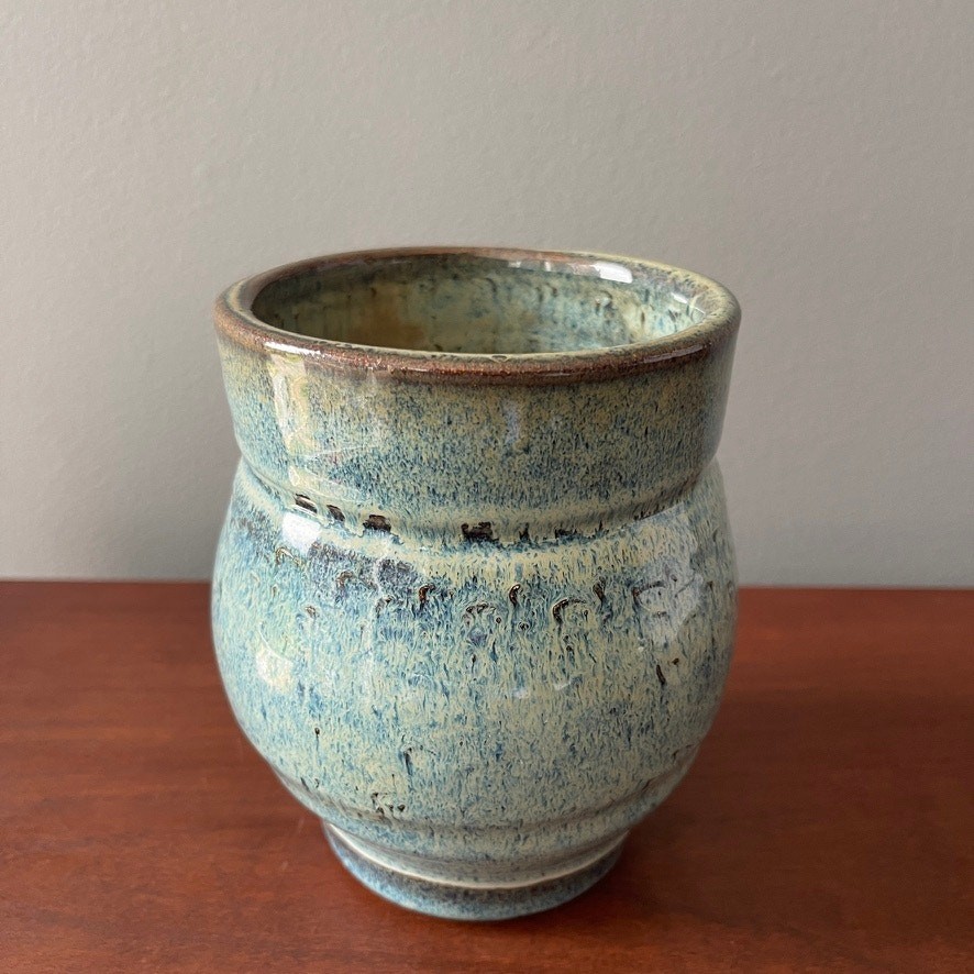 Studio Hand Made Ceramic Blue Glaze Pot