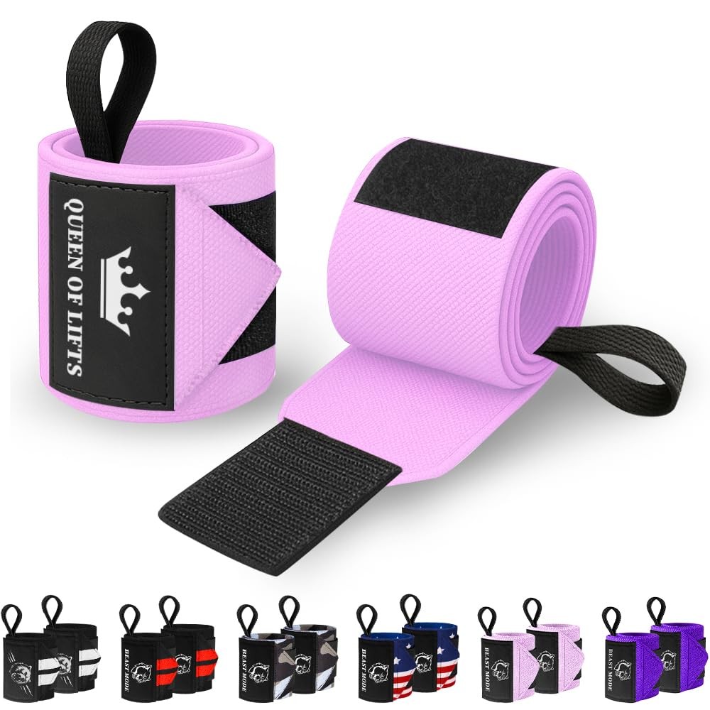 Weightlifting Wrist Wraps with Thumb Loop  18" HeavyDuty Support for