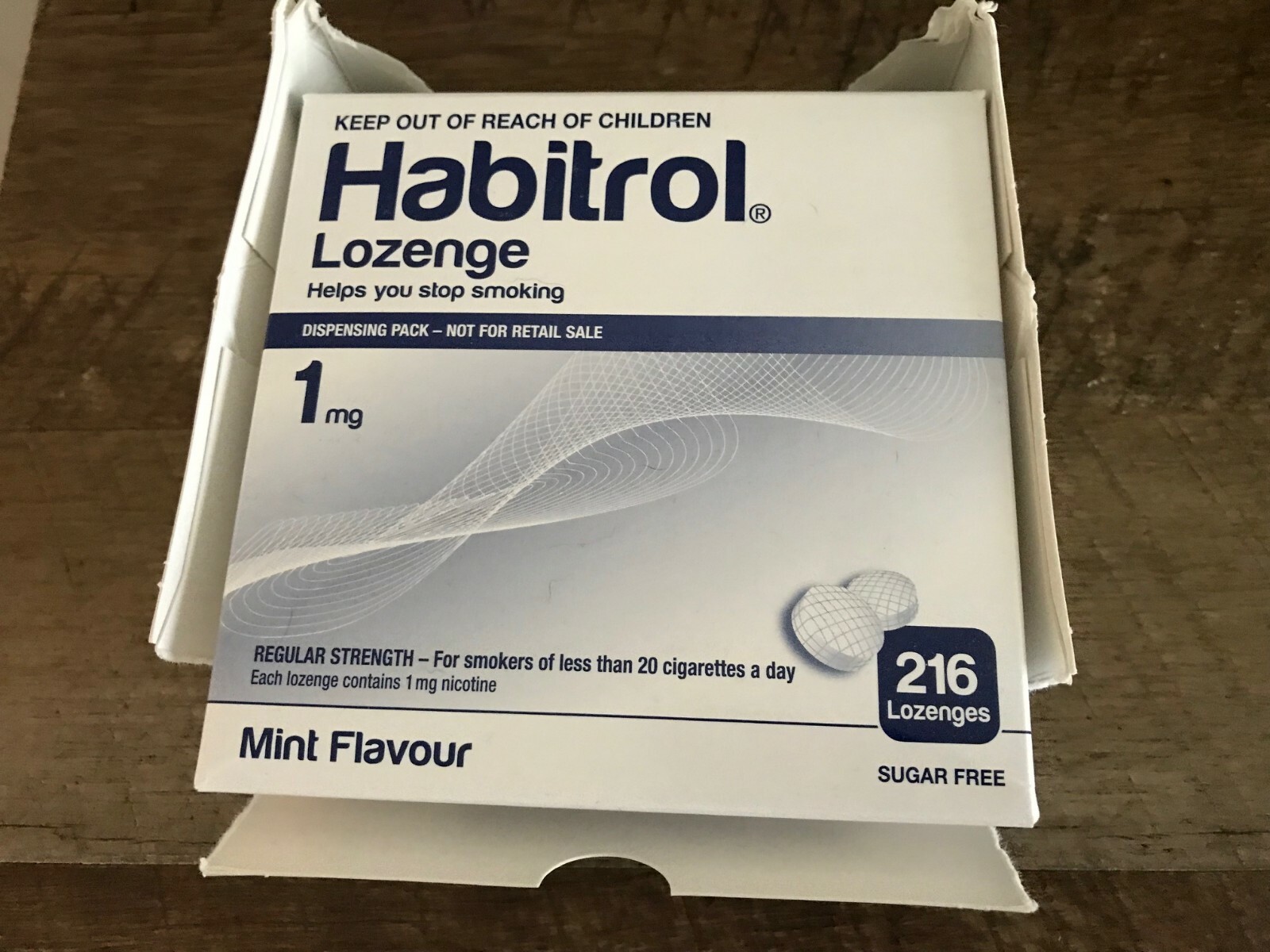 DENTED Habitrol Nicotine Lozenge 1mg MINT Flavor Lozenges 216 Pieces Sugar Free