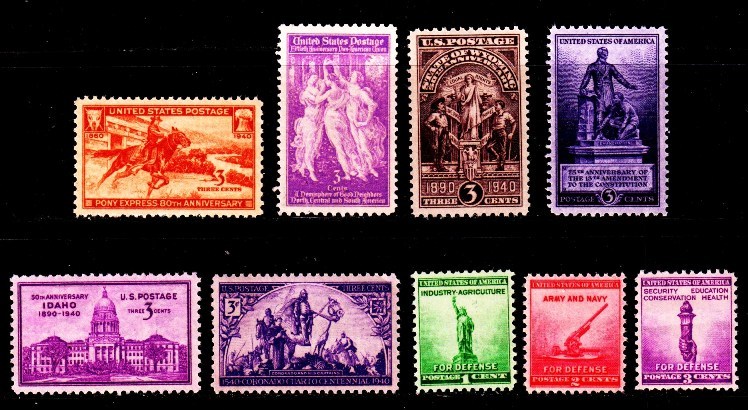 1940 Commemorative Year set (9 Stamps) - MNH