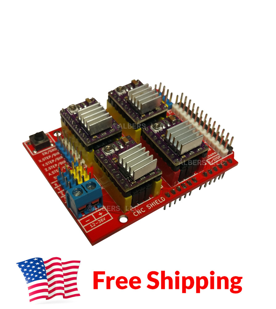 [initeq] 4pcs DRV8825 Stepper Motor Driver Module w/ Heatsink CNC 3D Printer
