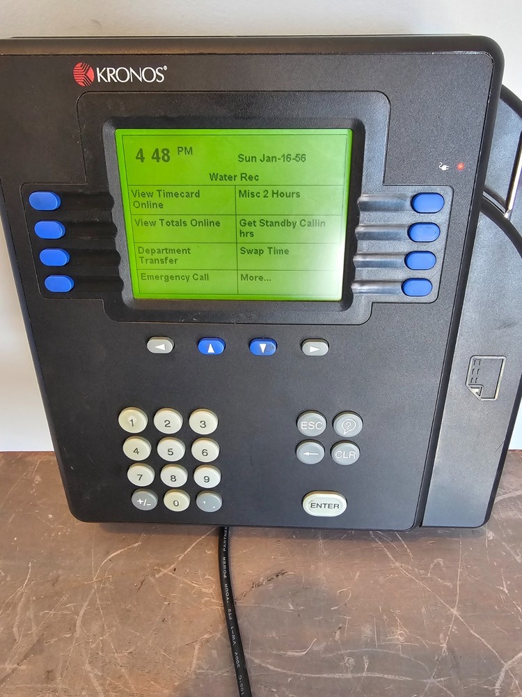 Kronos System 4500 Ethernet Time Clock (8602800-501) Working