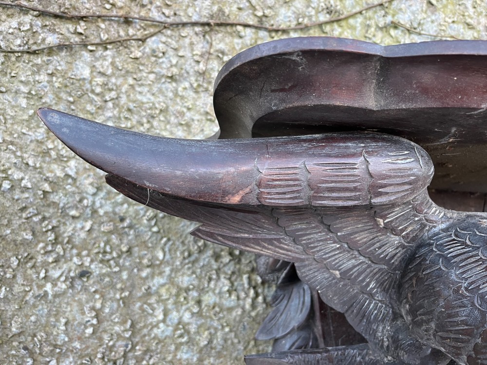 Antique Victorian Black Forest Craved Eagle Shelf.