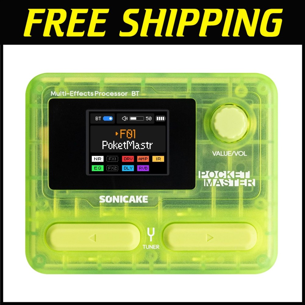 Portable Multi Effects Pedal - Transparent Green