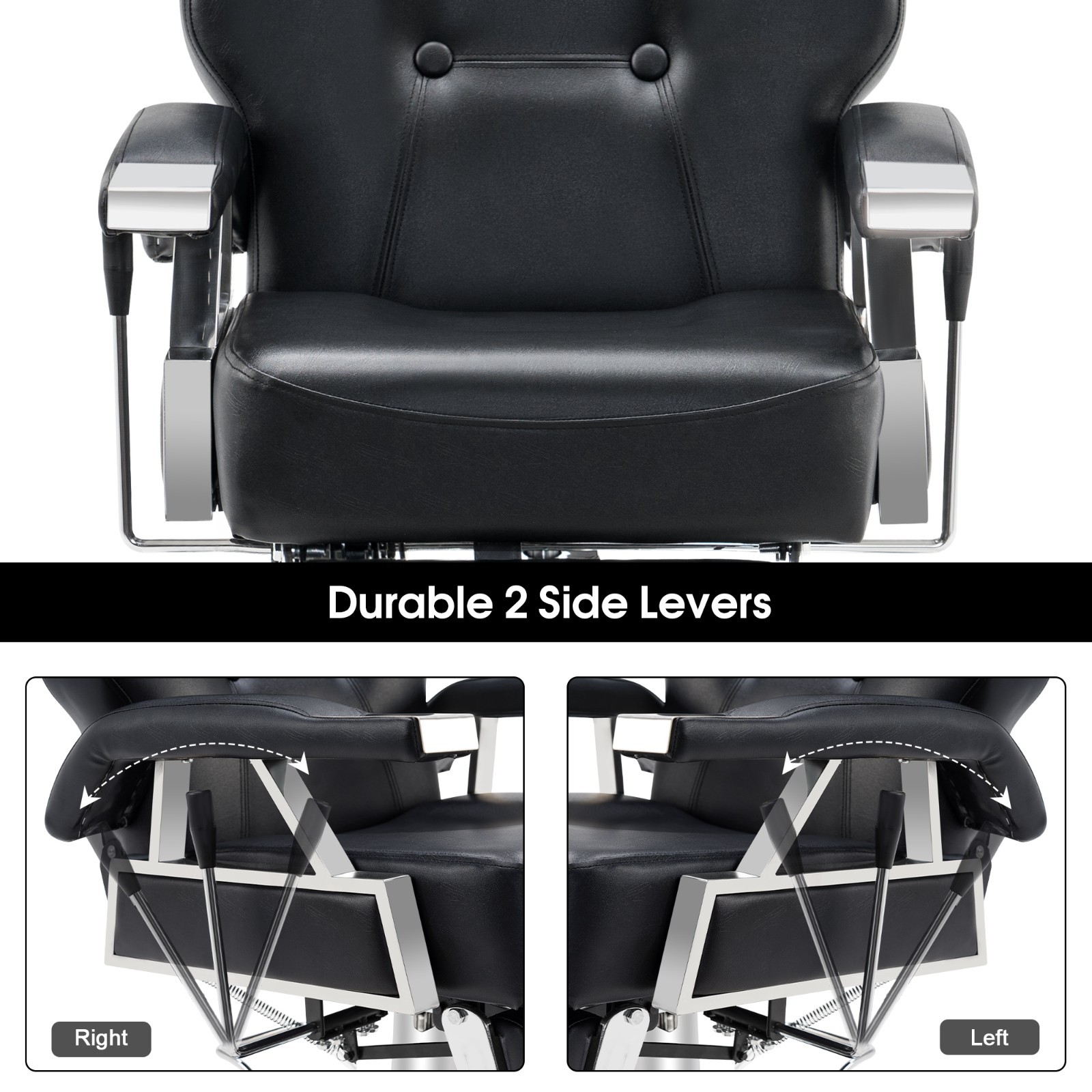 BarberPub All Purpose Barber Chair,Reclining Salon Styling Barbershop 2801