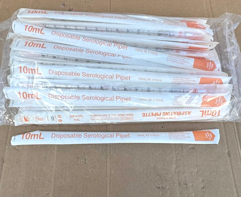 55Pcs Serological Disposable Pipet, 10mL