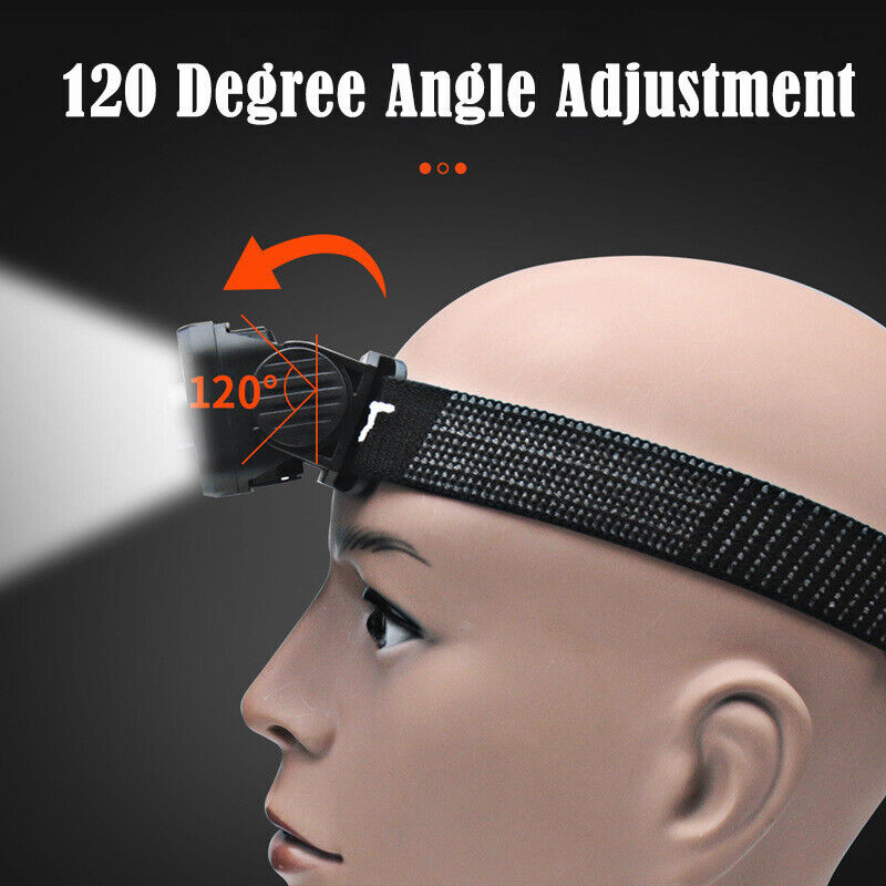 LED Headlamp Headlight USB Rechargeable Waterproof Head Light Flashlight 2 Modes
