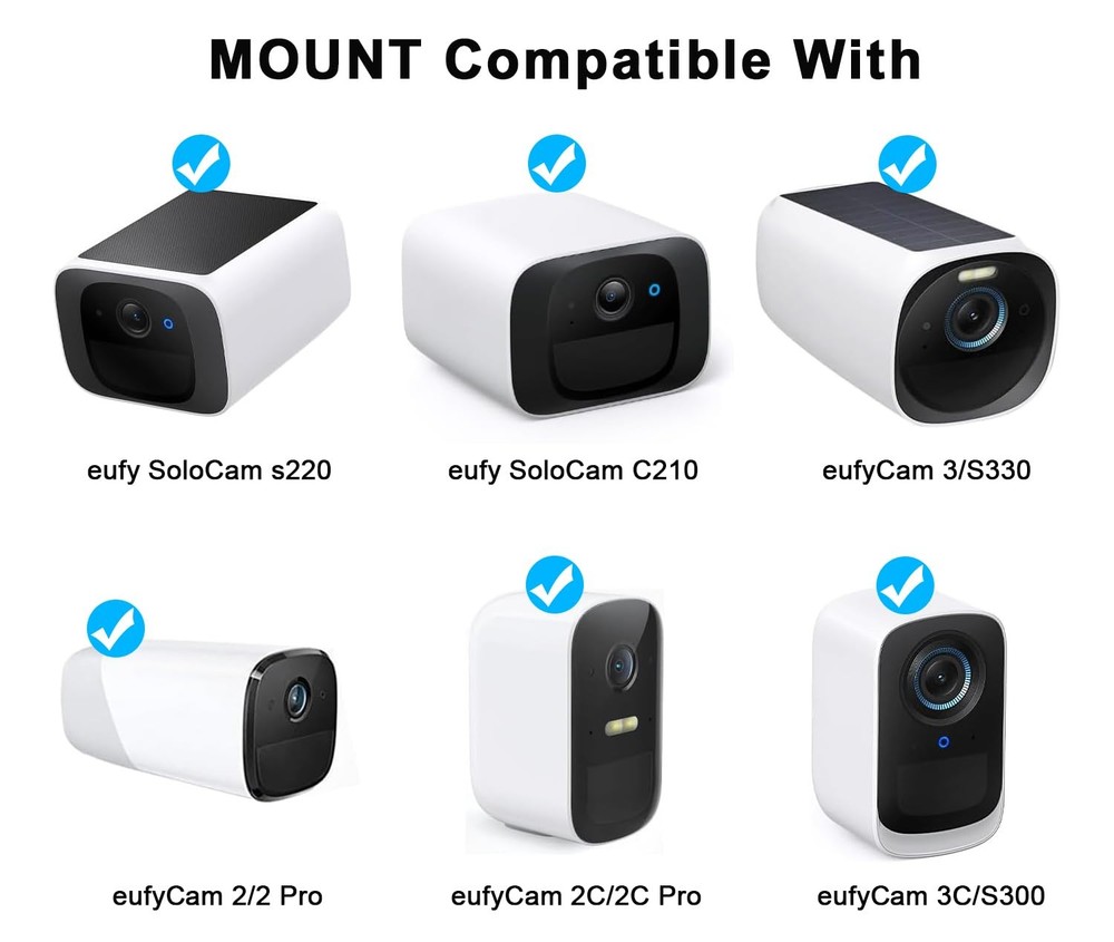 2Pack Adjustable Wall Mount Compatible with eufyCam 2C/2C Pro, 2/2 WHITE