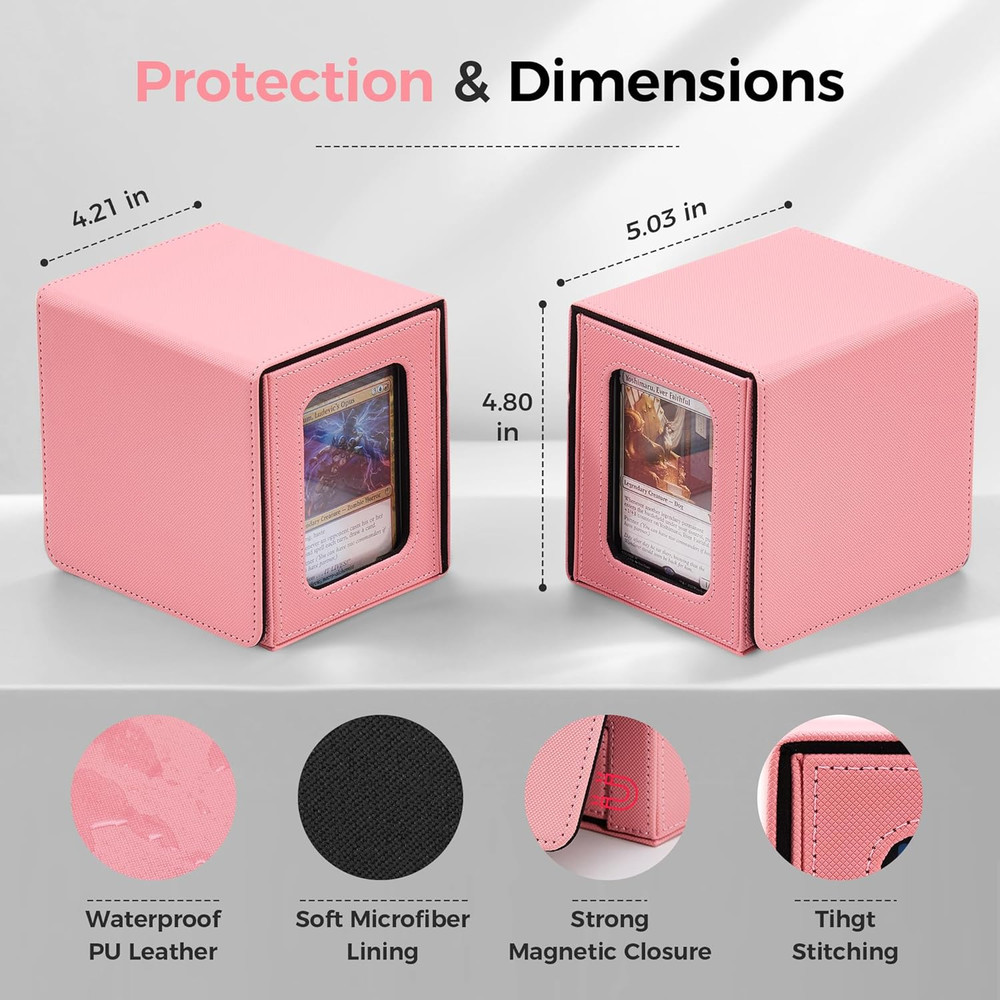 MTG Commander Deck Box – Patented Design with Dual Display Windows, Fits 100 Dou