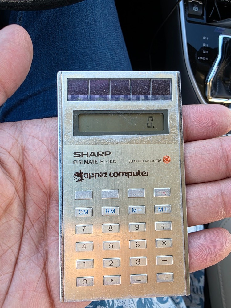 Sharp Solar Cell Calculator EL-835 "Apple Computer" model