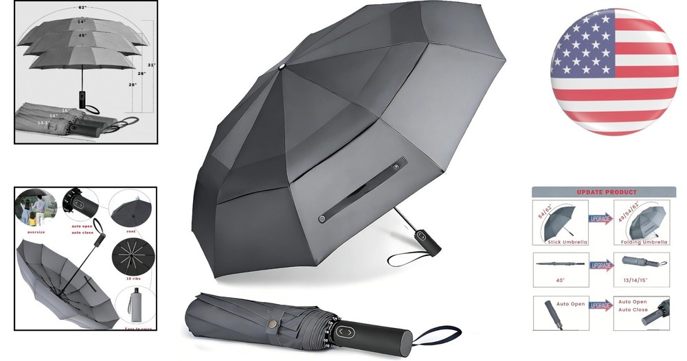 Versatile 49/54/62 Inch Golf Umbrella - Automatic Open, Double Canopy Design