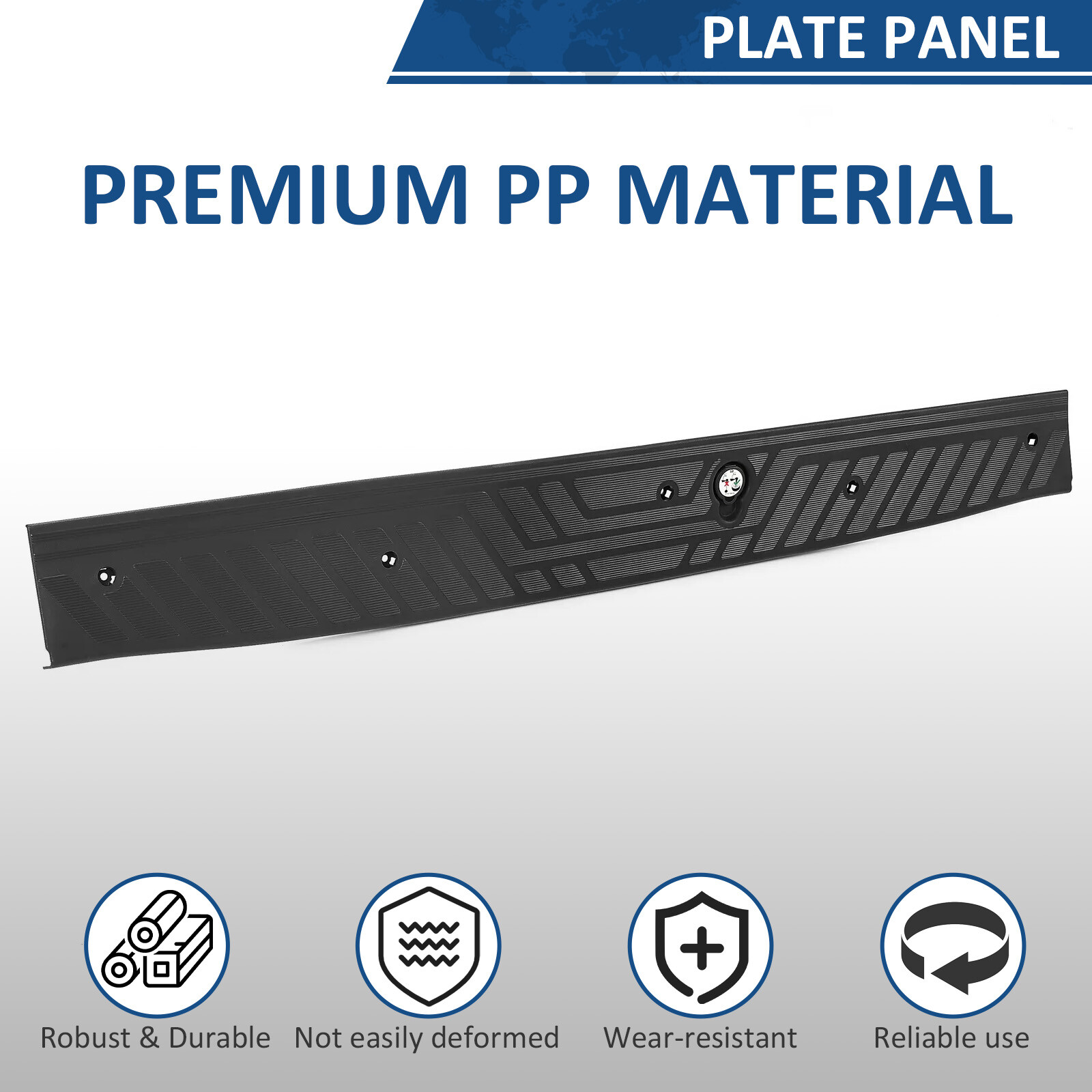 For Ford Transit-150 2015-23 Rear Door Plate Panel Step Bumper Pad Tailgate Trim