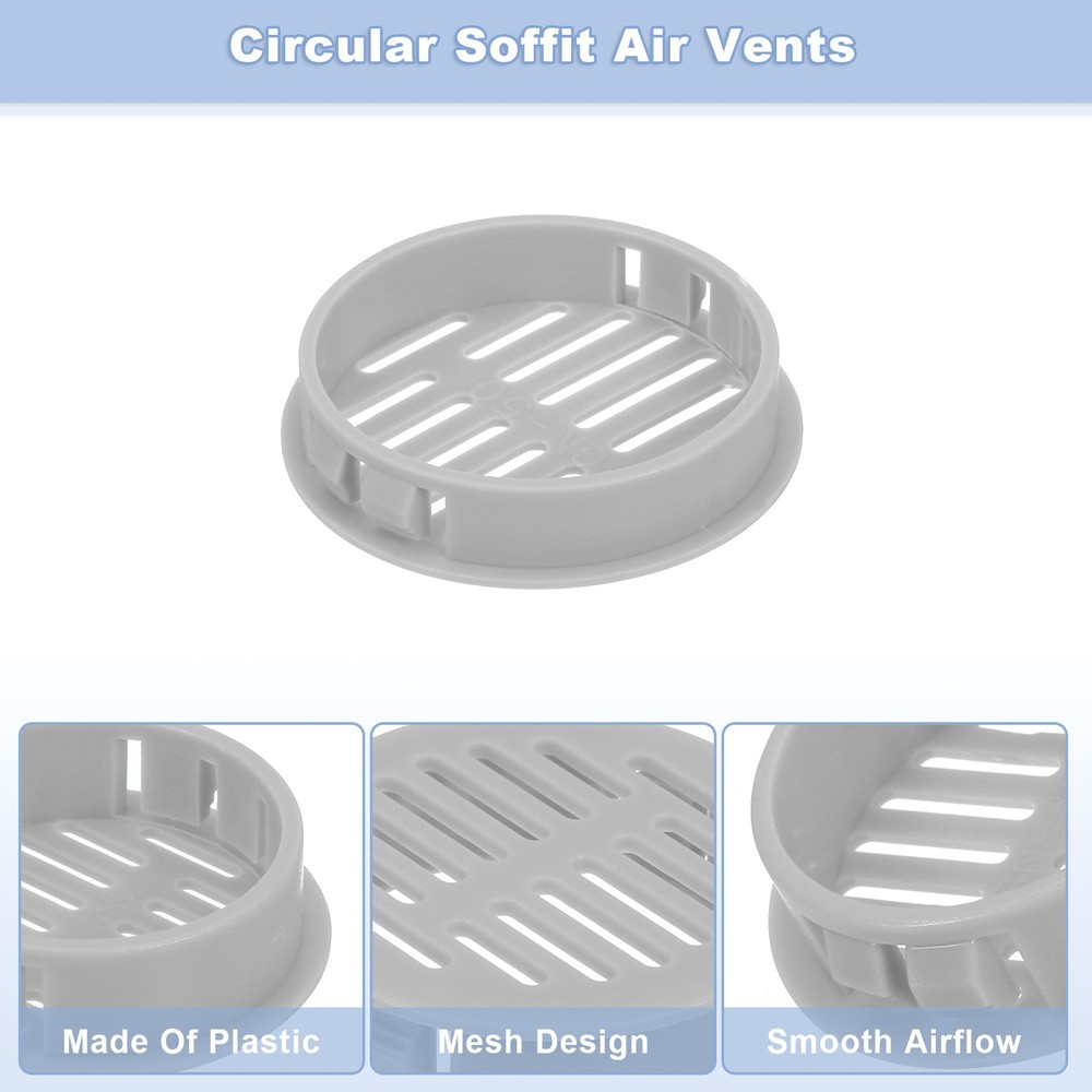 50mm/1.97" Circular Ceiling Ventilation Nozzle Cover Light Grey