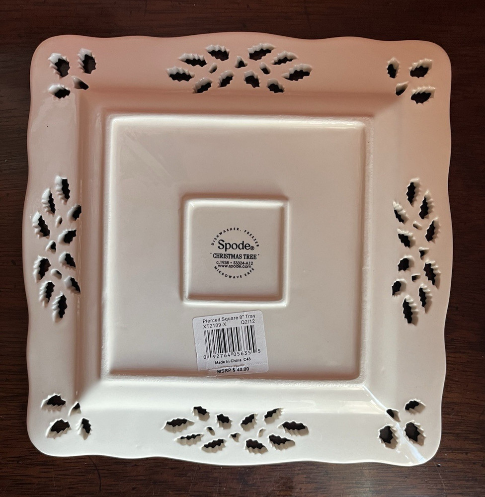 Spode Christmas Tree Pierced Square 8" Tray