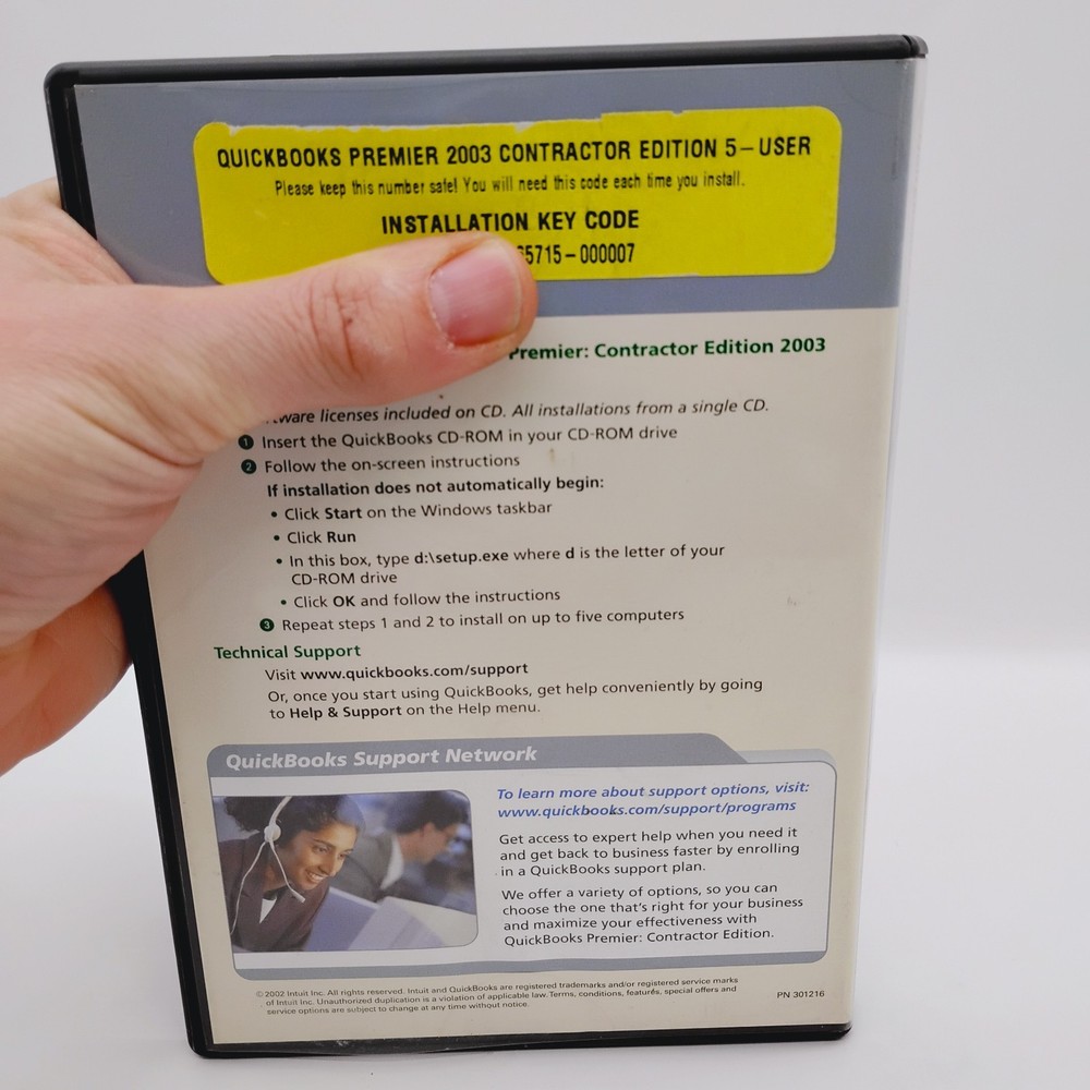 Intuit Quickbooks 2003 Premier Contractor Edition Upgrade Only EUC w/ Key Code