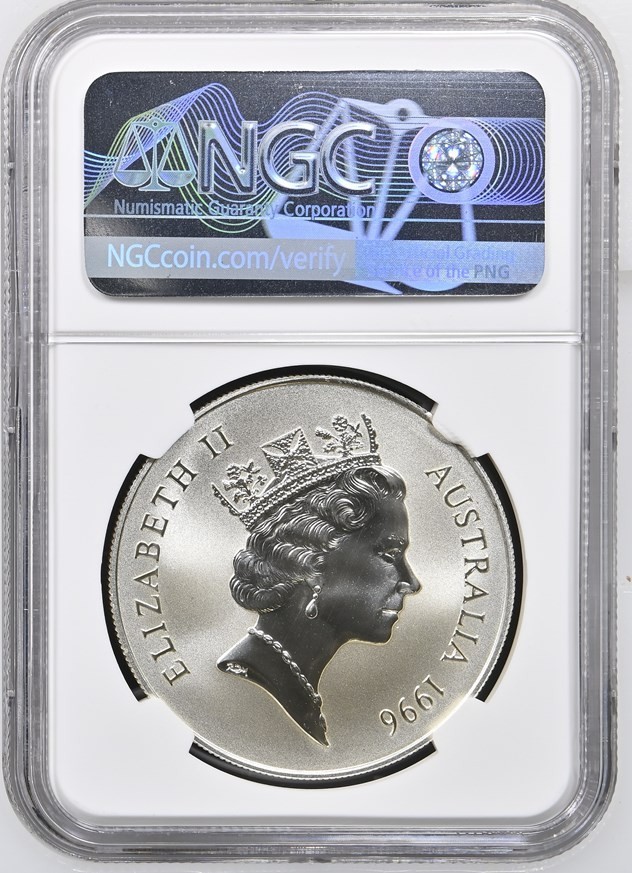 1996C Australia Kangaroo Silver $1 NGC MS70