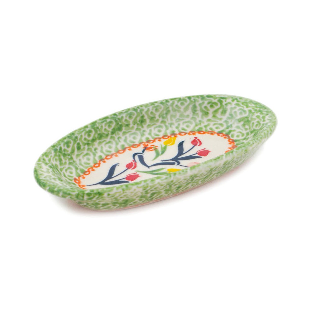 Polish Pottery Condiment Dish 6" Tulip Ring