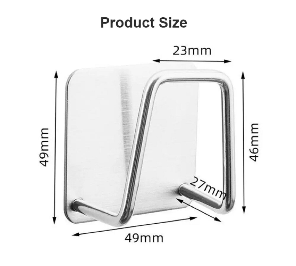 4 Pcs Stainless Steel Adhesive Sponge Holder -Kitchen Sink Caddy for Accessories