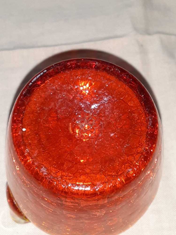 Vintage Crackle Glass Pitcher