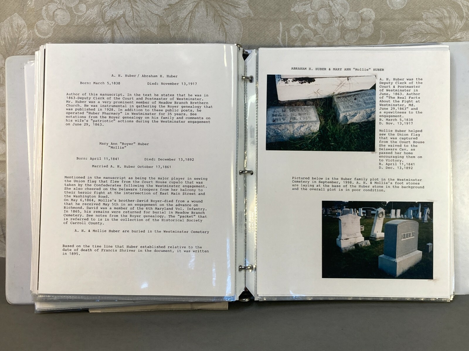 Civil War Binder on the Battle of Westminster June 29th 1863