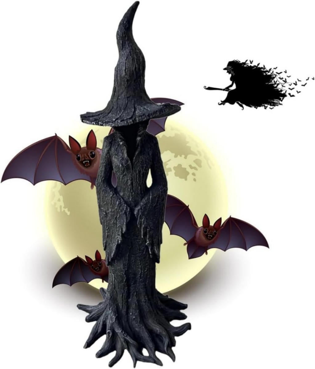 1 Pack Cracker Barrel Tree Witch Statue 2025 30 cm Halloween Decor - New in Box