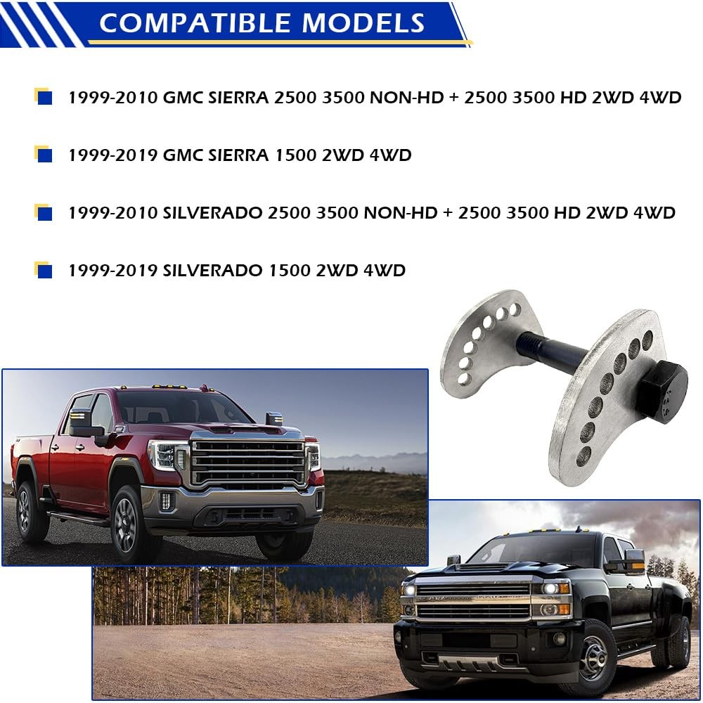 Camber Lock Alignment Fix & Upper Arm Bolt Kit for Silverado 1999-2019